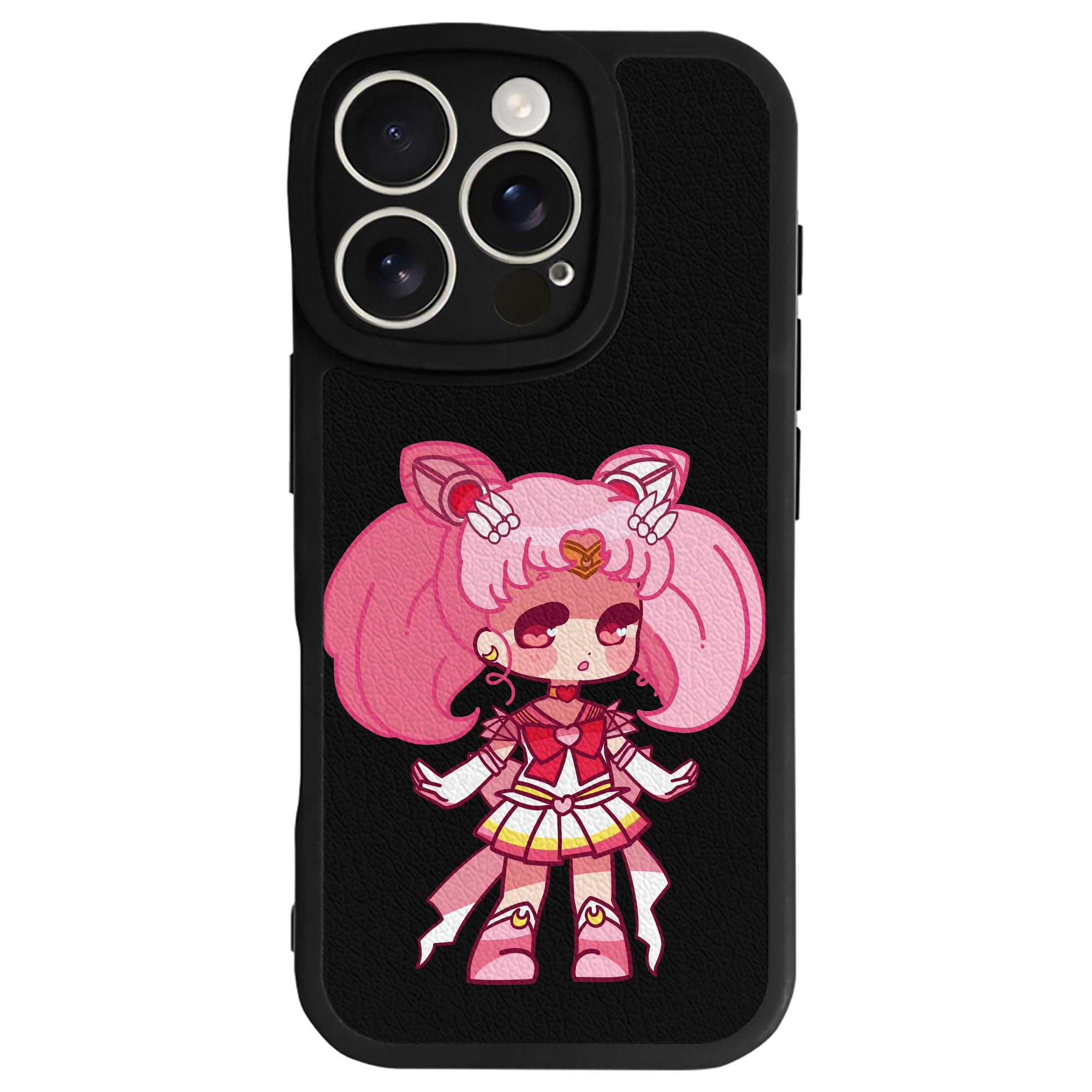 （画像用） 美少女戦士セーラームーン ちびうさ Sailor Moon Chibiusa Tsukino Usagi Small Lady Serenity 【iPhone 16シリーズ対応】シリコンスマホケース（レザー調） 材質：シリコン